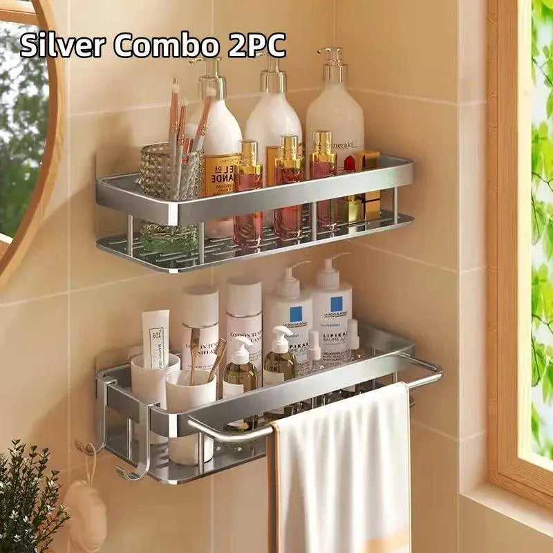 SpaceMax Metal Bathroom Shelves Durable Easy Assembly