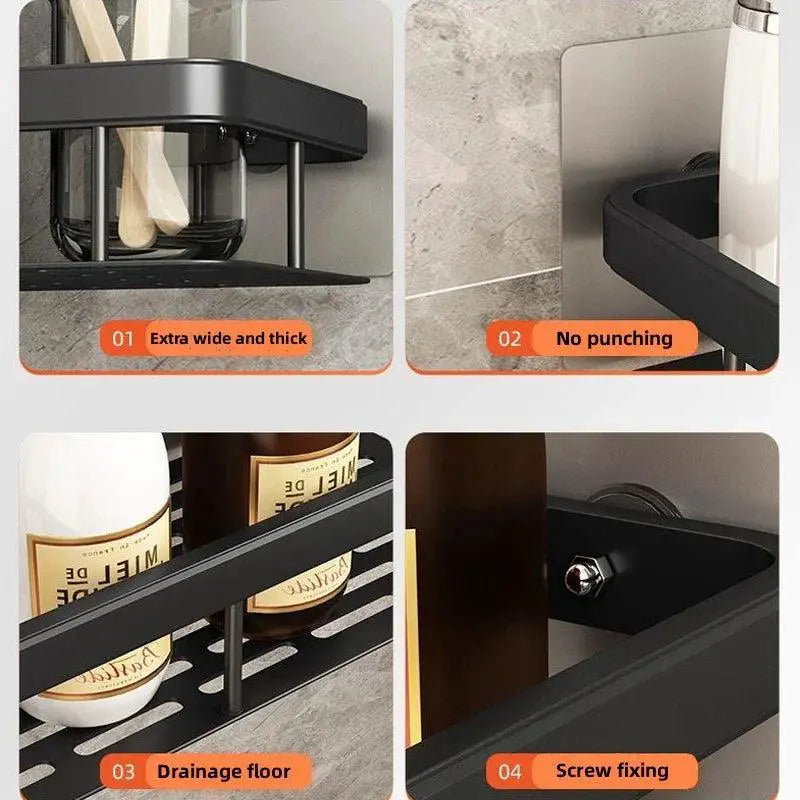 SpaceMax Metal Bathroom Shelves Durable Easy Assembly