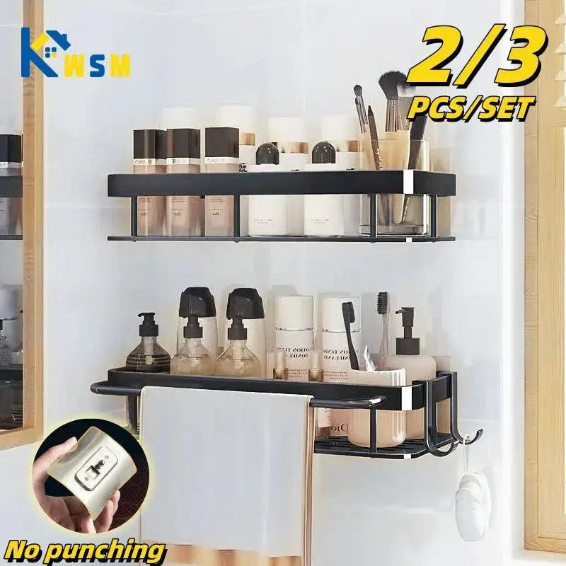 SpaceMax Metal Bathroom Shelves Durable Easy Assembly
