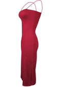 Breathable Spaghetti Strap Midi Dress