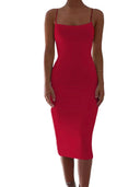 Breathable Spaghetti Strap Midi Dress