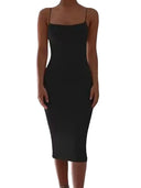 Breathable Spaghetti Strap Midi Dress