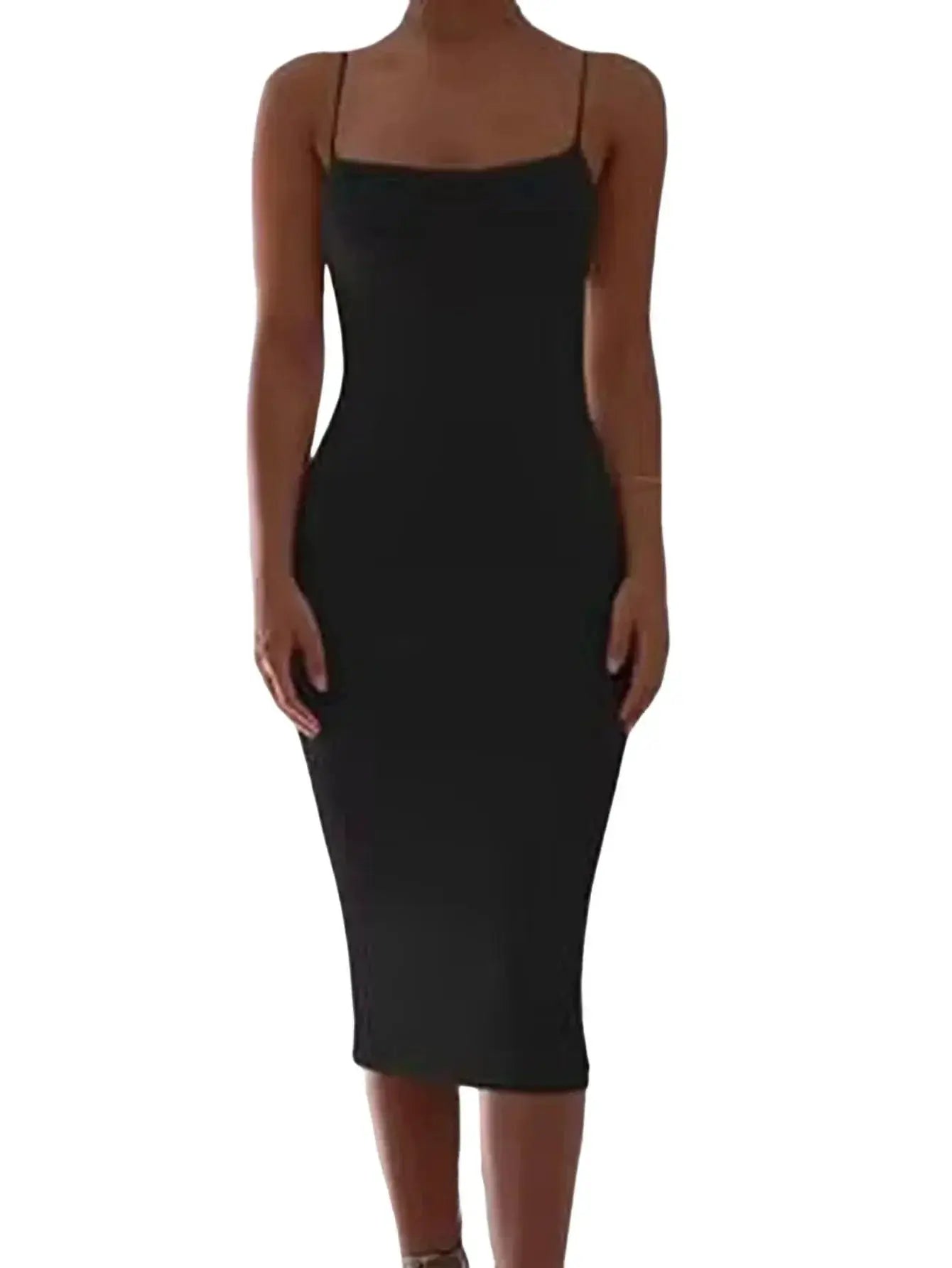 Spaghetti Strap Midi Dress Summer Chic Essential Style
