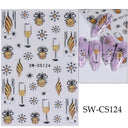 Sparkling 3D Christmas Nail Art Stickers for Holiday Glamour