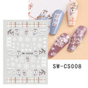 Sparkling 3D Christmas Nail Art Stickers for Holiday Glamour