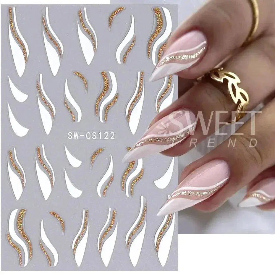 Sparkling 3D Christmas Nail Art Stickers for Holiday Glamour