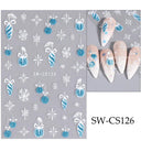 Sparkling 3D Christmas Nail Art Stickers for Holiday Glamour