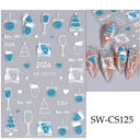 Sparkling 3D Christmas Nail Art Stickers for Holiday Glamour