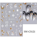 Sparkling 3D Christmas Nail Art Stickers for Holiday Glamour