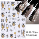Shiny 3D Nail Art Stickers For Xmas