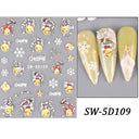 Sparkling 5D Christmas Nail Art Stickers for Winter Nails