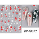 Sparkling 5D Christmas Nail Art Stickers for Winter Nails