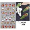 Sparkling 5D Christmas Nail Art Stickers for Winter Nails
