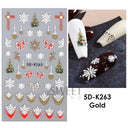 Sparkling 5D Christmas Nail Art Stickers for Winter Nails