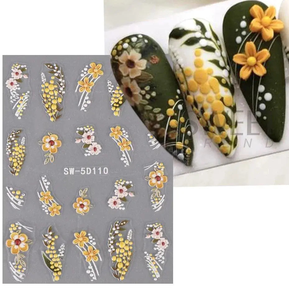 Sparkling 5D Christmas Nail Art Stickers for Winter Nails
