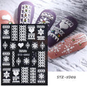 Sparkling 5D Christmas Nail Art Stickers for Winter Nails