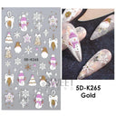 Sparkling 5D Christmas Nail Art Stickers for Winter Nails