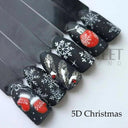 Sparkling 5D Christmas Nail Art Stickers for Winter Nails