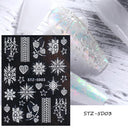 Sparkling 5D Christmas Nail Art Stickers for Winter Nails