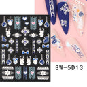 Sparkling 5D Christmas Nail Art Stickers for Winter Nails