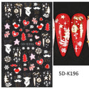 Sparkling 5D Christmas Nail Art Stickers for Winter Nails