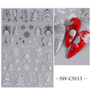 Sparkling 5D Christmas Nail Art Stickers for Winter Nails