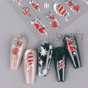 Sparkling 5D Christmas Nail Art Stickers for Winter Nails