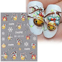 Sparkling 5D Christmas Nail Art Stickers for Winter Nails