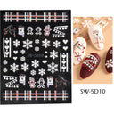 Sparkling 5D Christmas Nail Art Stickers for Winter Nails