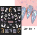 Sparkling 5D Christmas Nail Art Stickers for Winter Nails