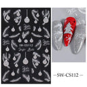 Sparkling 5D Christmas Nail Art Stickers for Winter Nails