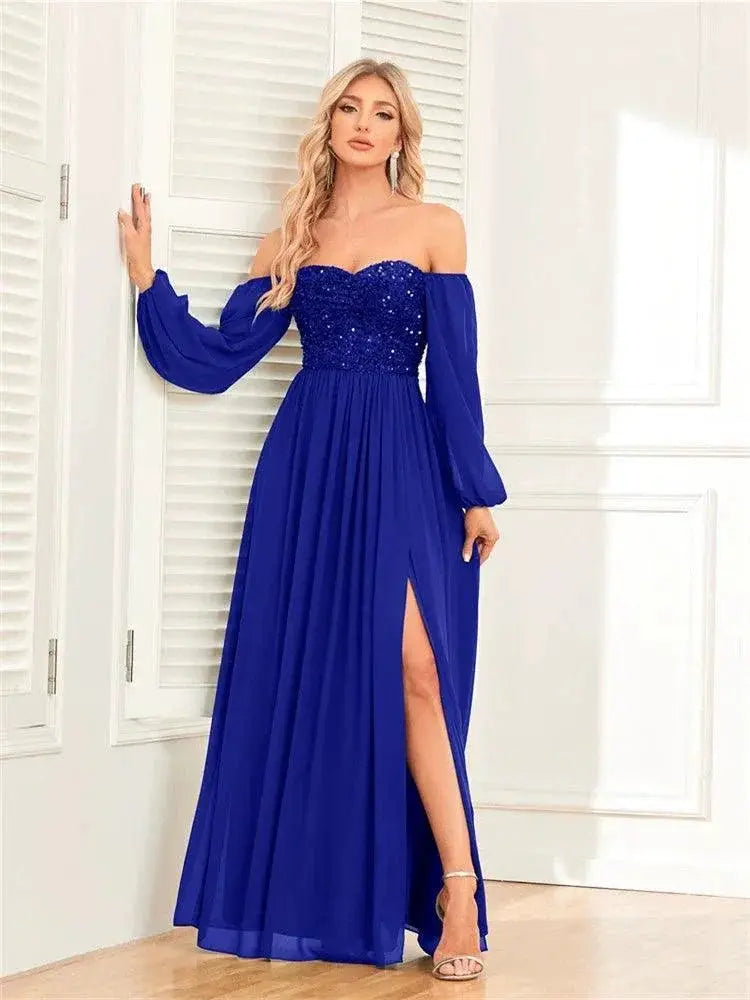 Sparkling Sequin Maxi Dress for Proms and Parties Glam