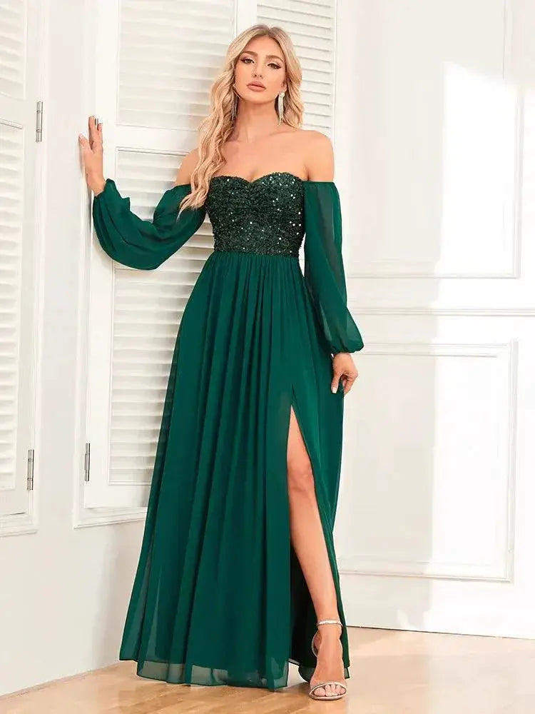 Sparkling Sequin Maxi Dress for Proms and Parties Glam