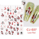 Sparkly Winter Nail Decals 3D Gold Snowflakes Trees