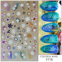 Sparkly Winter Nail Decals 3D Gold Snowflakes Trees