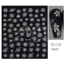 Sparkly Winter Nail Decals 3D Gold Snowflakes Trees