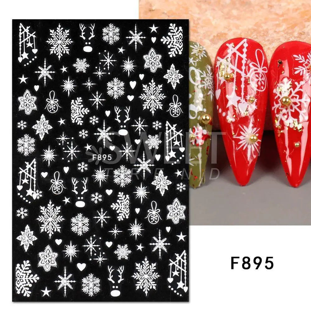 Sparkly Winter Nail Decals Gold Snowflakes And Trees — product view 15