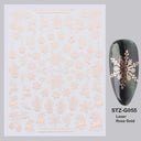 Sparkly Winter Nail Decals 3D Gold Snowflakes Trees