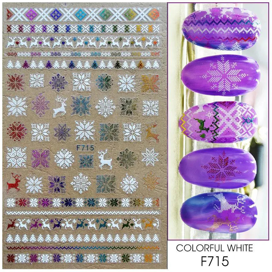 Sparkly Winter Nail Decals Gold Snowflakes And Trees — product view 16