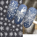 Sparkly Winter Nail Decals 3D Gold Snowflakes Trees