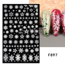 Sparkly Winter Nail Decals 3D Gold Snowflakes Trees