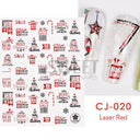 Sparkly Winter Nail Decals 3D Gold Snowflakes Trees