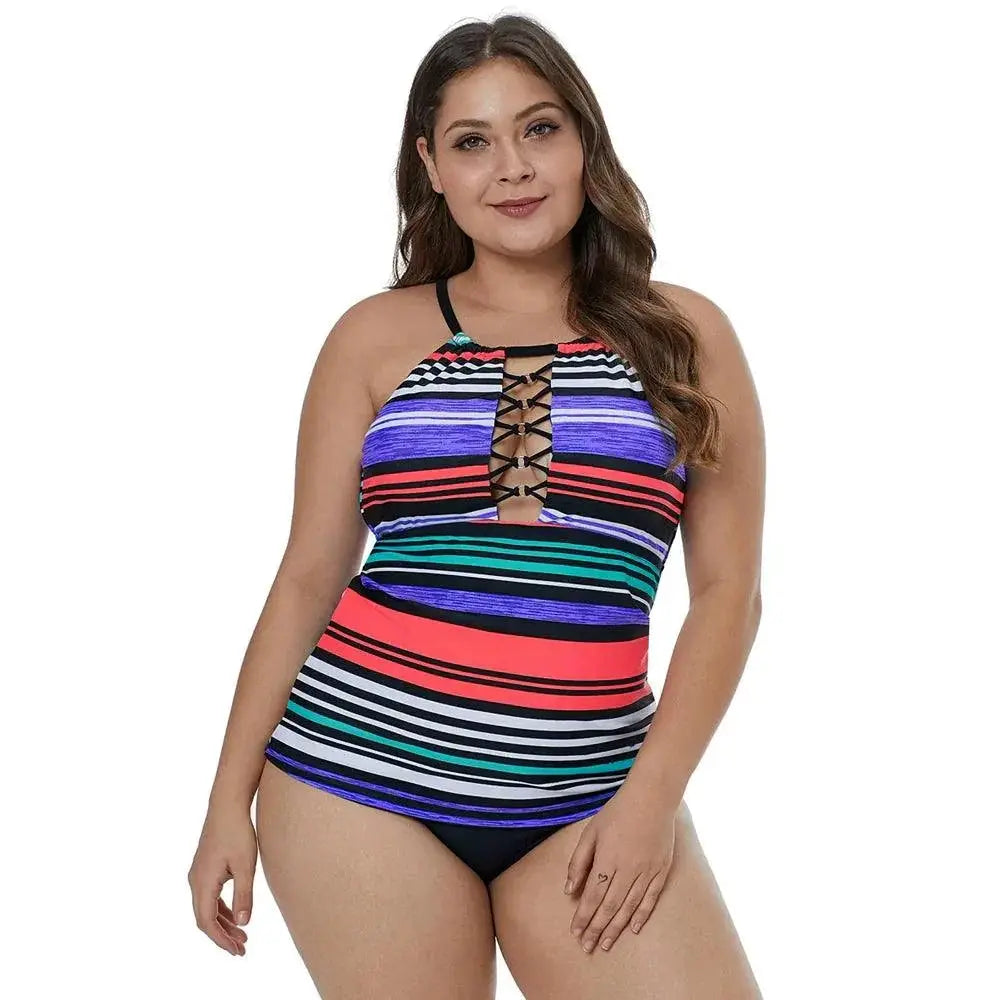 Special Offer Large Size One Piece Floral Swimsuit Top