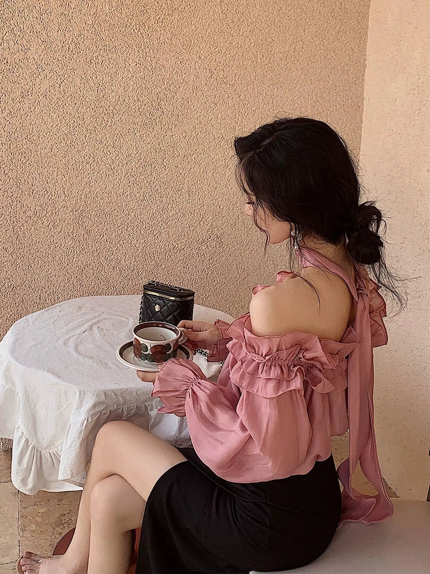 Spicy Western Off Shoulder Shirt For Autumn Fashion Trend