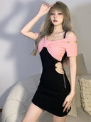 Spicy Wind Patchwork Dress Bold Street Style Icon Summer Fashion