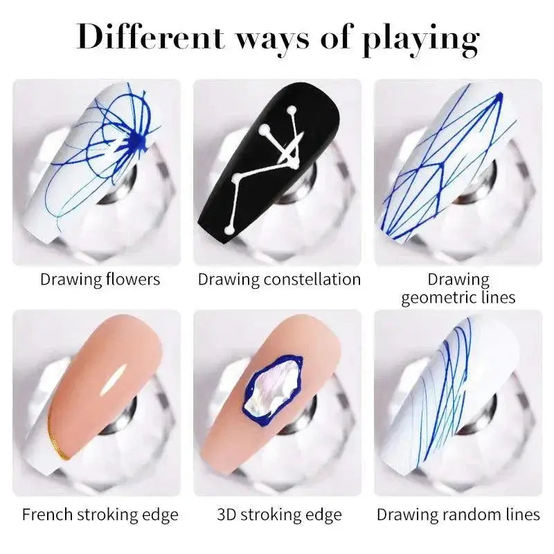 Spider Web Wire Drawing Gel Nail Polish Set Vibrant Art