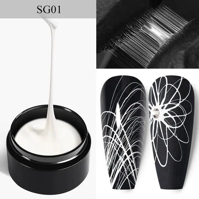 Spider Web Wire Drawing Gel Nail Polish Set Vibrant Art