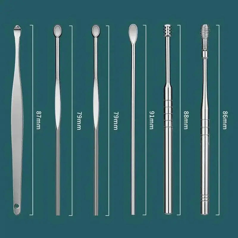 Spiral Ear Cleaning Kit 6 Piece Safe Ear Care Set Essentials