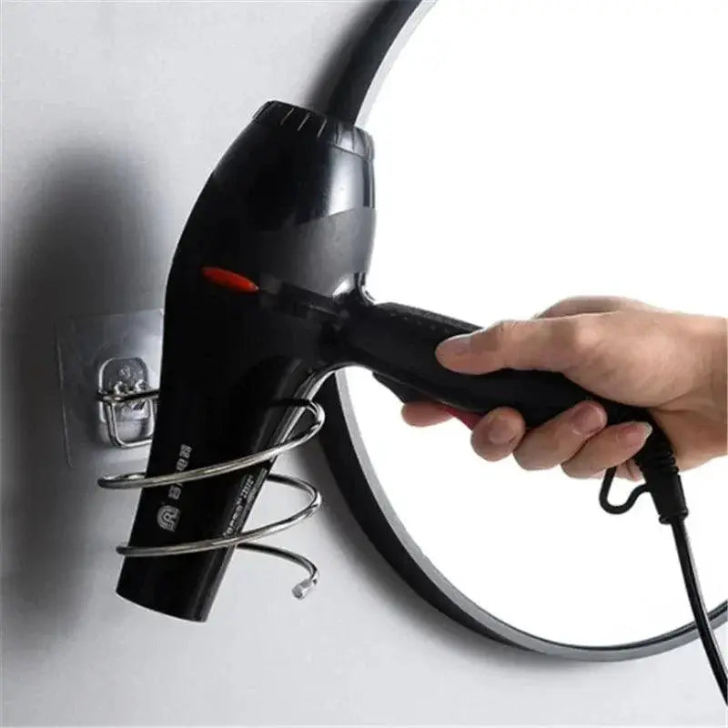 Spiral Hair Dryer Holder Wall Mounted Bathroom Organizer