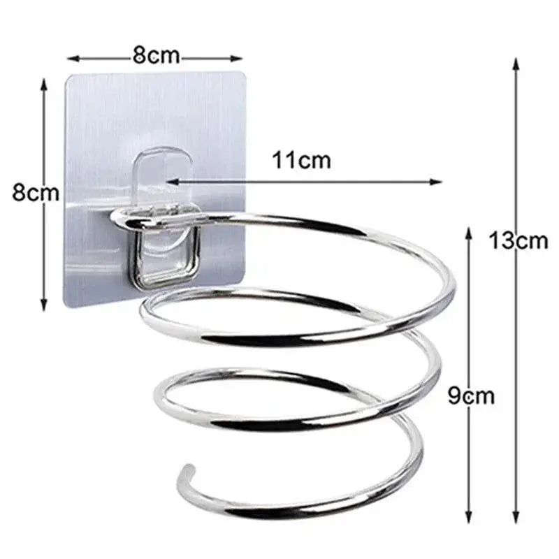 Spiral Hair Dryer Holder Wall Mounted Bathroom Organizer